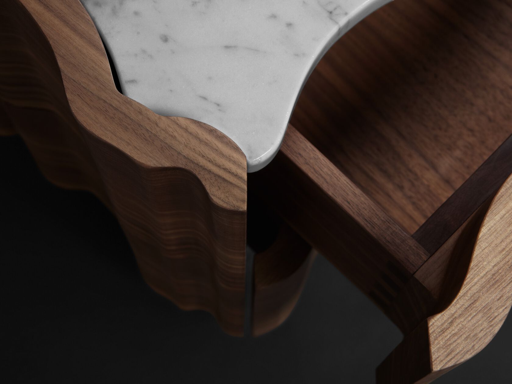 Квадратная прикроватная тумбочка из грецкого ореха с ящиками Il Pezzo Mancante часть 2 ARCH-00031046 - Вид №4