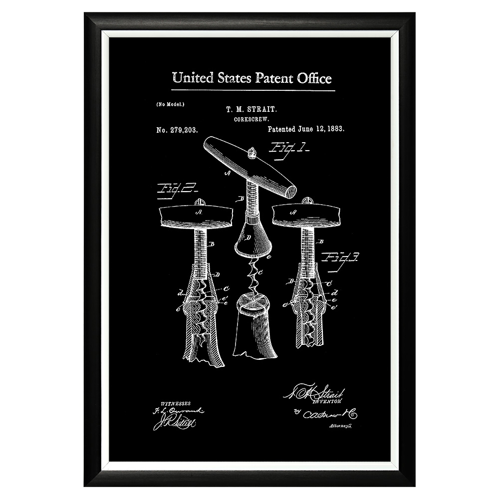 896521256_1818 Арт-постер «Патент на штопор, 1883» Object Desire 