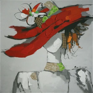 Картина на холсте 100х100 см "Мадемуазель - 2" EVENHOME КАРТИНЫ МАСЛОМ 129839 Красный;серый;черный;разноцветный