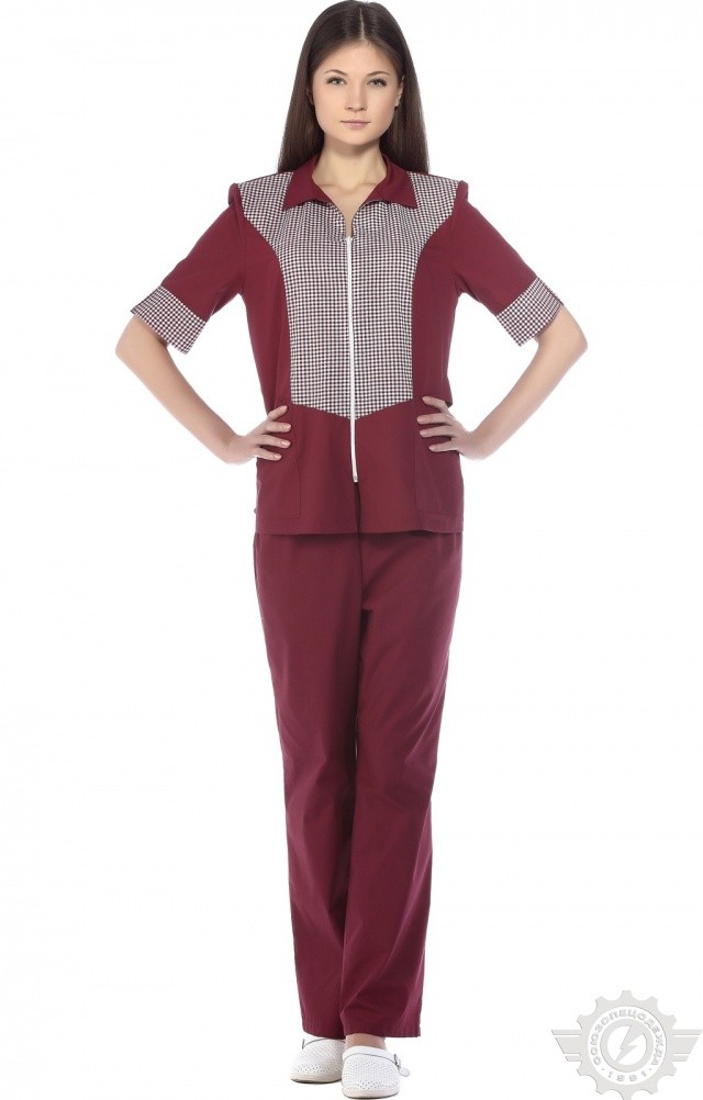 66106 Костюм "Грация" бордо  Одежда для обслуживающего персонала  размер 60 Спецодежда  - Вид №7