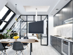 Моторизованное и регулируемое потолочное крепление для телевизора