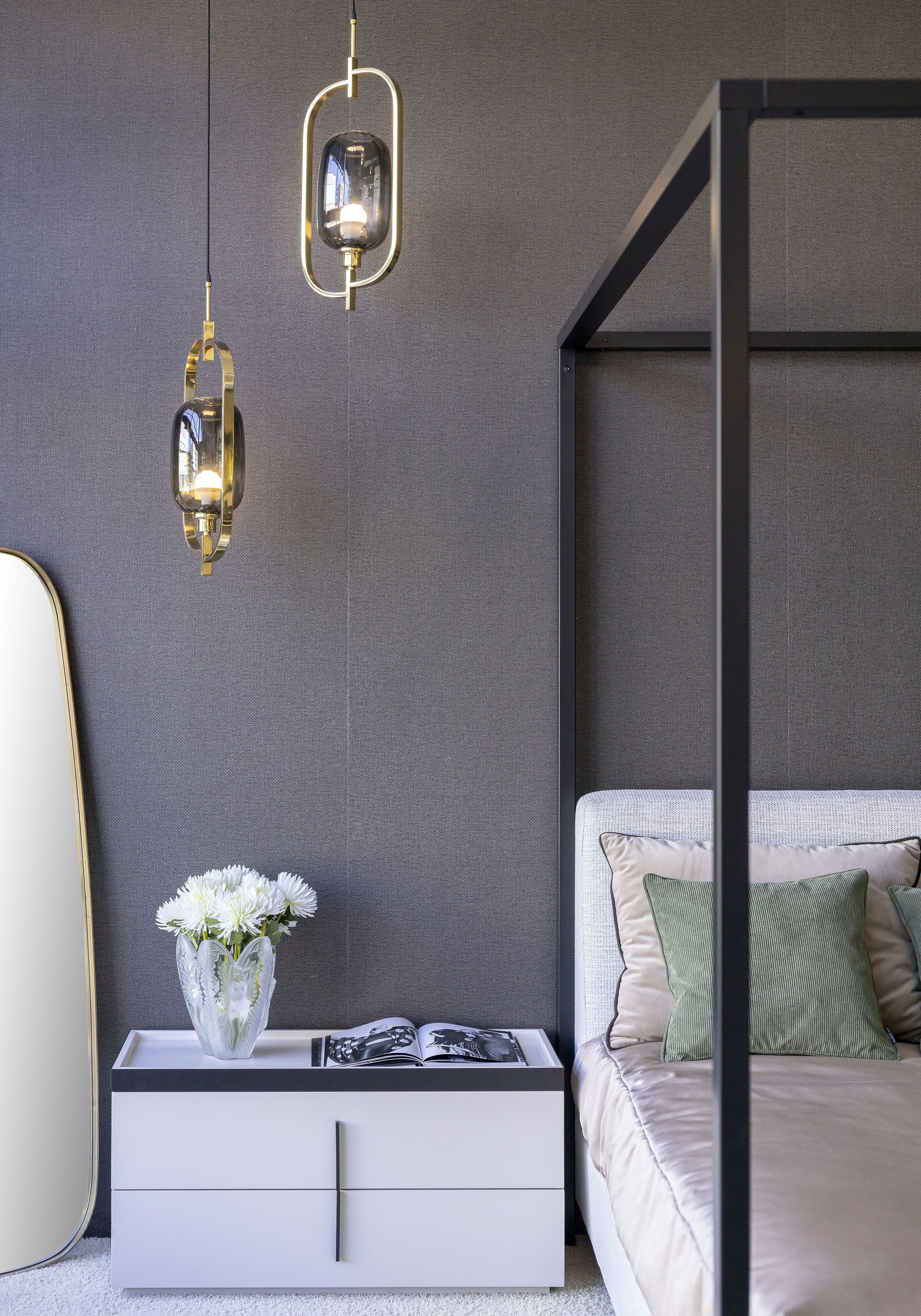 Прямоугольная прикроватная тумбочка из шпона с ящиками Stylish Club ARCH-00040121 - Вид №7