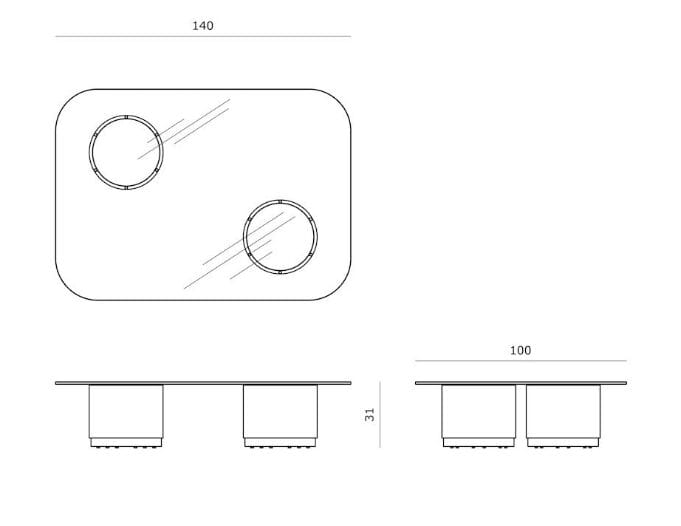 Прямоугольный стеклянный журнальный столик Carpanese Home Identity ARCH-00069825 - Вид №3