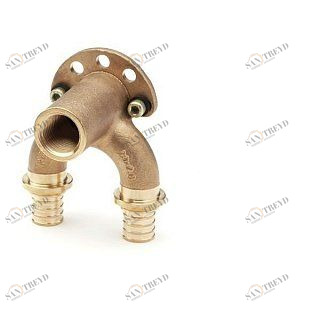 REHAU Водорозетка надвижная сдвоенная 16-Rp 1/2"ВР 16-Rp MХ (латунь) 456270