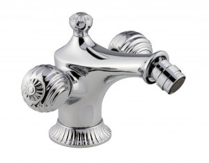 98004CR Смеситель The One с донным клапаном для биде. Металлические ручки, цвет хром