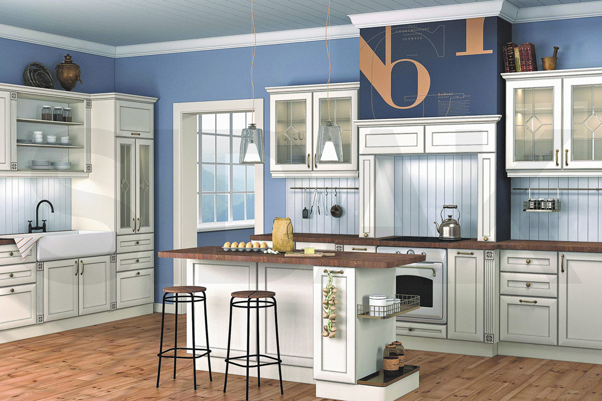 Фасады для кухни Антия Фрезеровка «Антия» 103 Топлёное молоко SIDAK SIST2813-532 - Вид №1