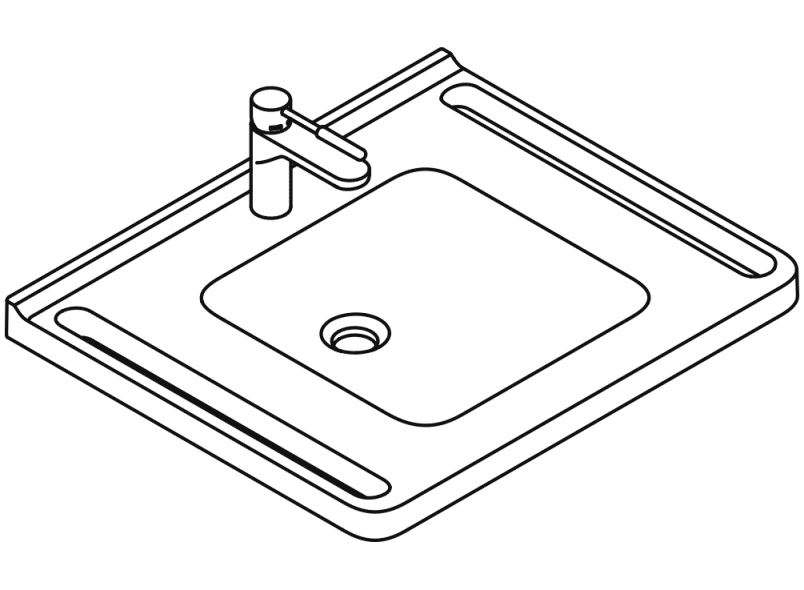 950.19.068 Комплект умывальника и смесителя HEWI Waschtische  - Вид №2