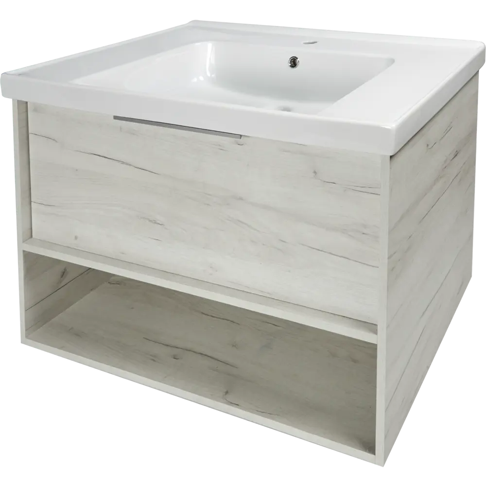 Тумба под раковину подвесная «Дана» 90 см цвет дуб крафт серый SANFLOR STLM-2005186 - Вид №2