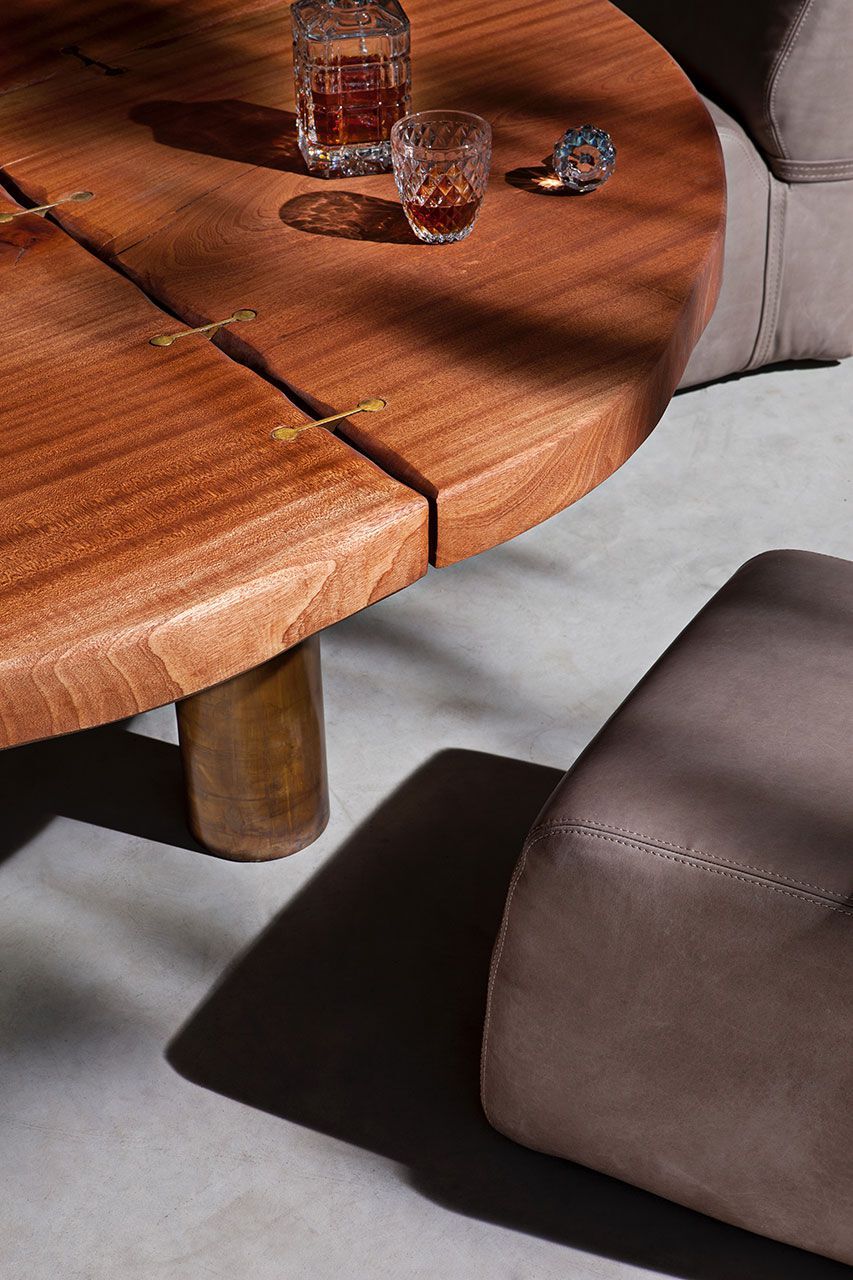 Круглый садовый стол из красного дерева Exteta 10th ARCH-00026692 - Вид №1