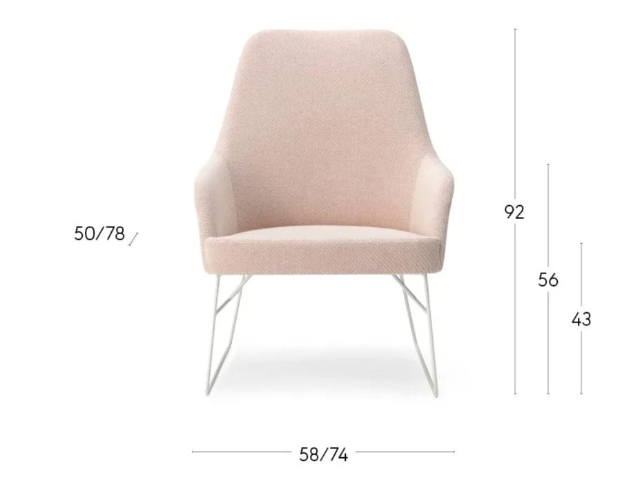 Стальное кресло Bergère с подлокотниками Billiani Spy ARCH-00016459 - Вид №1