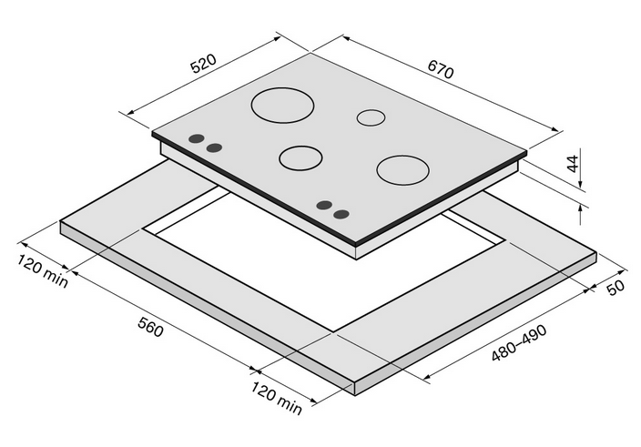 9954354 Газовая варочная поверхность KRONA RITTER 67/60 BL KRONA1 STDN-0001199 - Вид №12