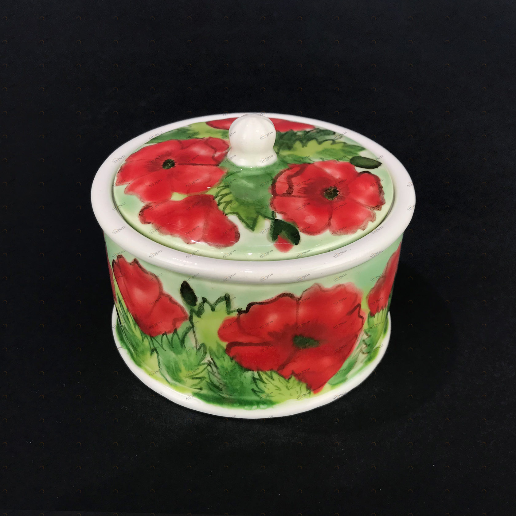 Шкатулка "Маки" круглая PROVANSFAIENCE 