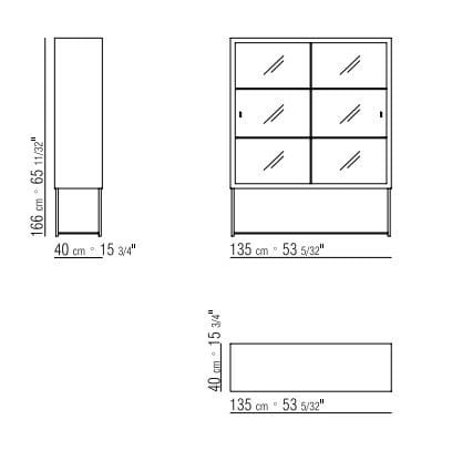 Витрина из дерева и стекла Flexform Мокко ARCH-00148539 - Вид №1