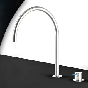 Смеситель для раковины сталь глянцевая с синей ручкой Toki Radomonte TKI33LCIL26