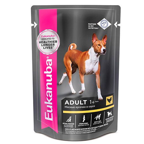 ПР0036746*24 Корм для собак курица в соусе конс. пауч 100г (упаковка - 24 шт) Eukanuba 