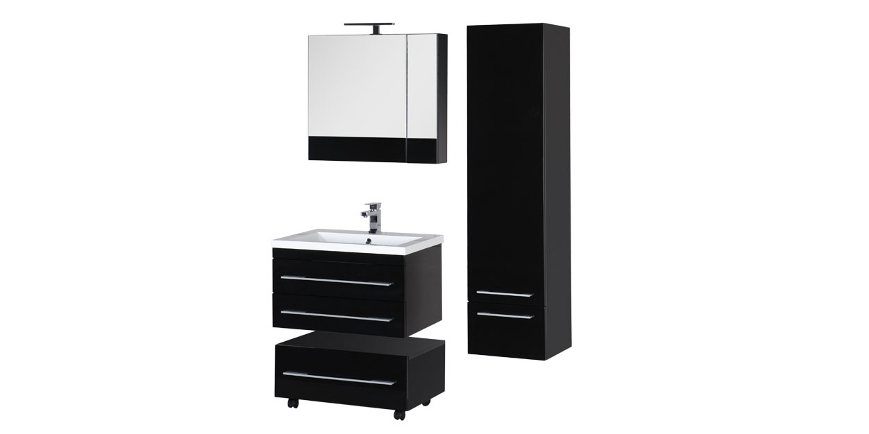 Комплект мебели Aquanet Нота 75 черный (камерино) 00169211 - Вид №1