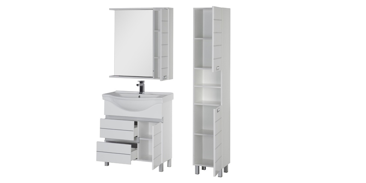 Комплект мебели Aquanet Доминика 80 белый 00171328 - Вид №3