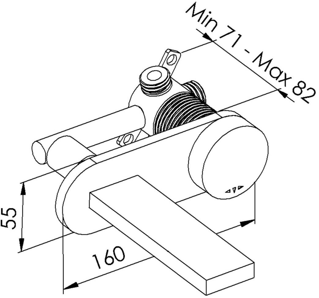 rvb Смеситель для умывальника настенный на 2 отверстия с тарелкой Tune 4695.--.50 - Вид №1