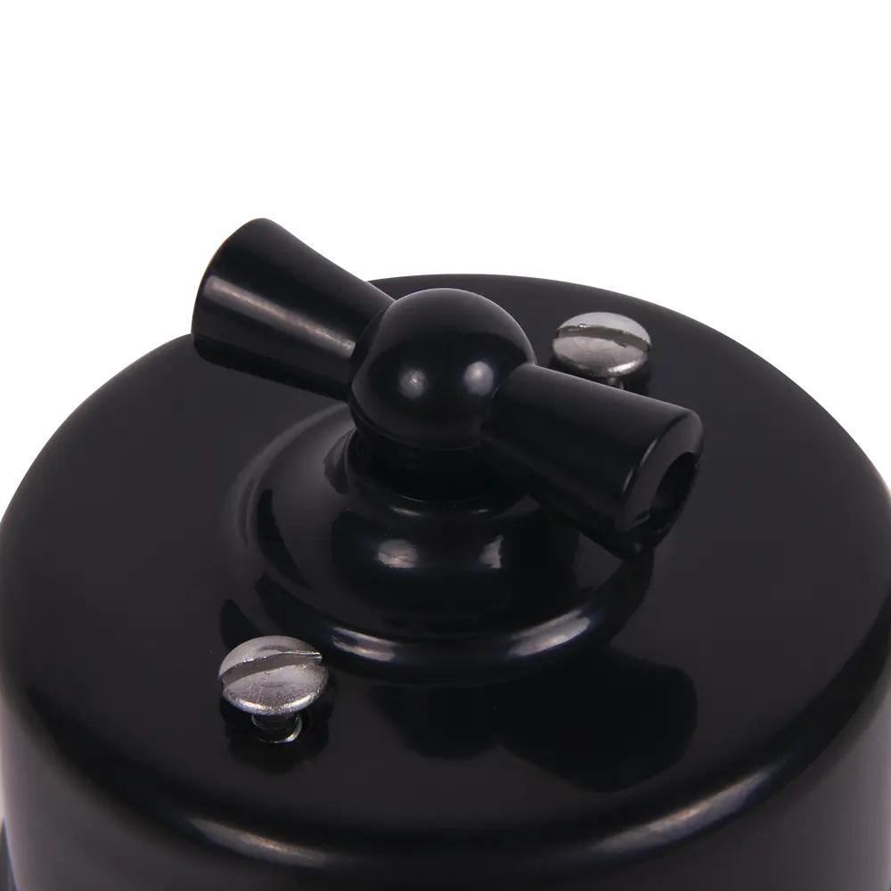 ELECTRALINE Bironi - поворотный выключатель в стиле ретро, черный глянец 82063839 STLM-0018569 - Вид №1