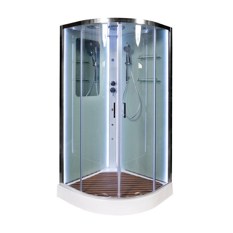 L 890 с гидромассажем BLACK Душевая кабина DETO Серия L А09 LED с кнопкой и гидромассажем - Вид №12