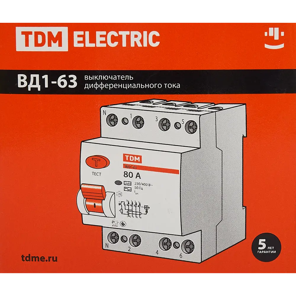УЗО TDM Electric ВД1-63 4P 80А с защитой от токов утечки 84399442 STLM-0049226 - Вид №5
