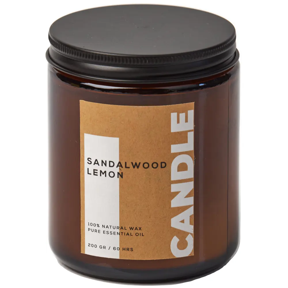 Свеча ароматизированная Sandalwood&Lemon коричневый 9 см 89348175 STLM-2164688 Santreyd  - Вид №1
