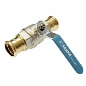 18802MS28 SANHA 8802MS кран шаровый пресс, ВПр-ВПр, латунь 28 мм