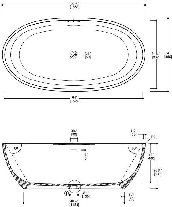 Blu Bathworks® Отдельностоящая овальная ванна цвета blue ∙ stone ™ Azure Bt0304n17 - Вид №4