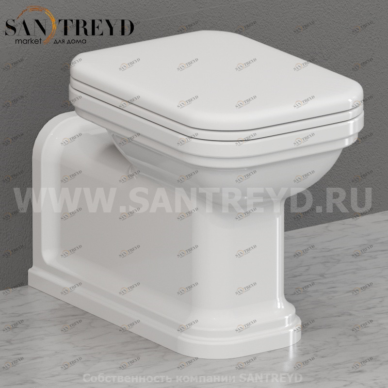 411601 Приставной унитаз напольный Белый Kerasan Waldorf Италия