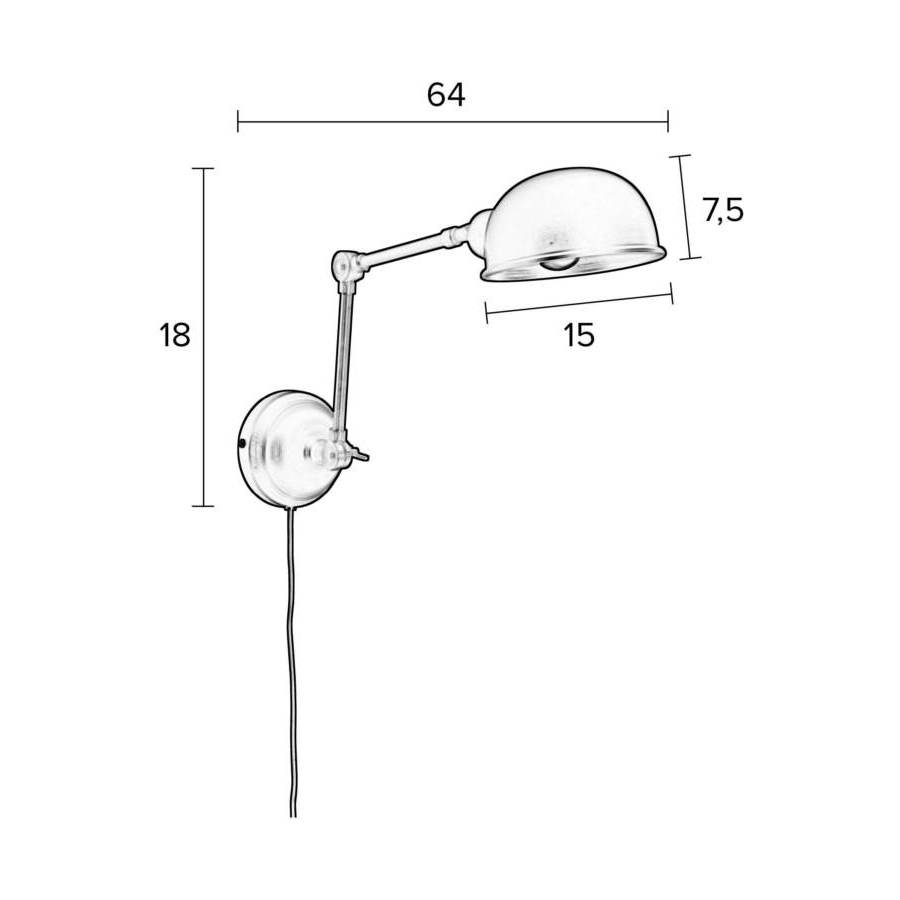 Лампа настенная Maarten черная White Label Living 5400022 - Вид №7