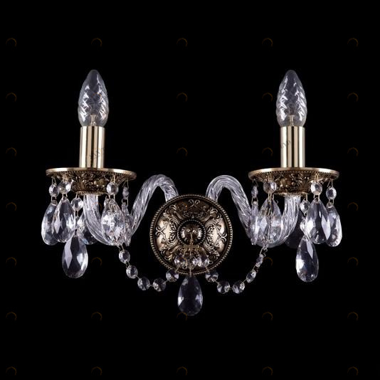 Бра Bohemia Ivele 1610/2/GB BOHEMIA IVELE СВЕЧА 077392 Золото;прозрачный 