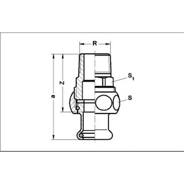 124333G42112 SANHA 24333G SANHA-Therm сгон ВПр-НР с плоск.упл. 42x11/2 мм  - Вид №1