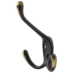 Крючок тройной LK0301AB, металл, цвет античная латунь