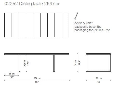 Прямоугольный садовый стол из лавового камня TRIBÙ NOX ARCH-00006417 - Вид №4