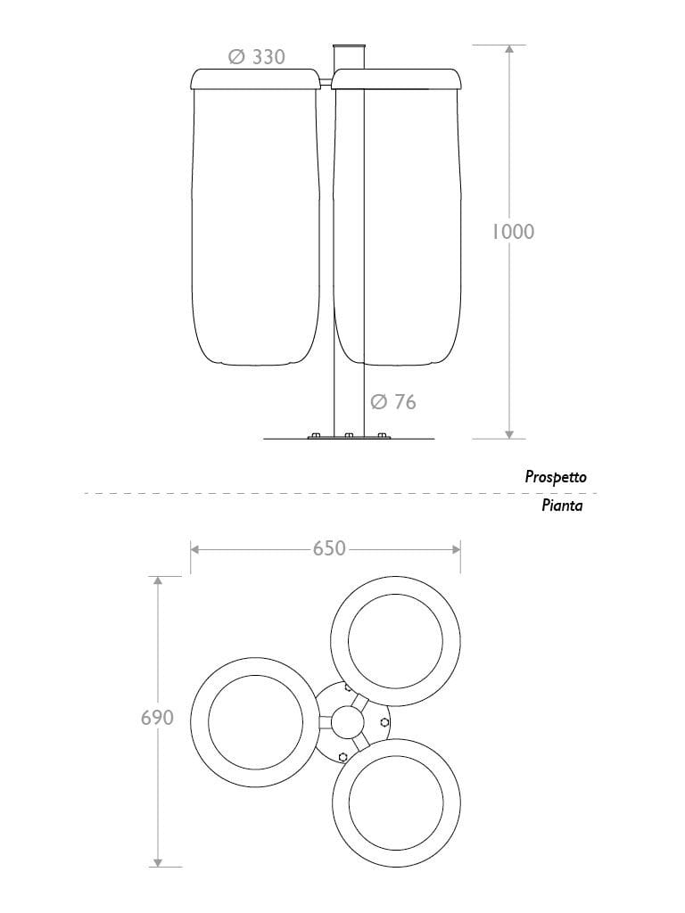 Держатель для мусора из ПВХ для утилизации отходов EUROCOMITALIA классическая мебель ARCH-00039118 - Вид №3