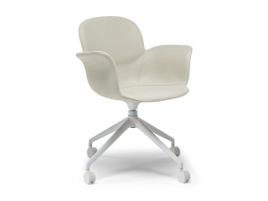 Кожаный поворотный стул с колесами