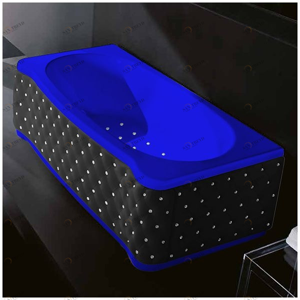 Ванна Gruppo treesse New Classic Young STA-V674C-SX-KCS-SI синяя с аэромассажем прямоугольная левая чёрная кожа кристаллы сваровски STAV674CSXKCSSI