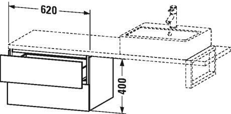 LC582805353 Шкафчик для компактной консоли L-Cube #LC5828 620 x 477 мм Каштан темный, декор Duravit - Вид №1