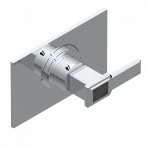 A2M-5100B Ручка регулировки для термостата THG, арт.5100A 1/2" и 5200A 3/4" Thg-paris Metropolis с рукоятками с чёрным хрусталём Хром