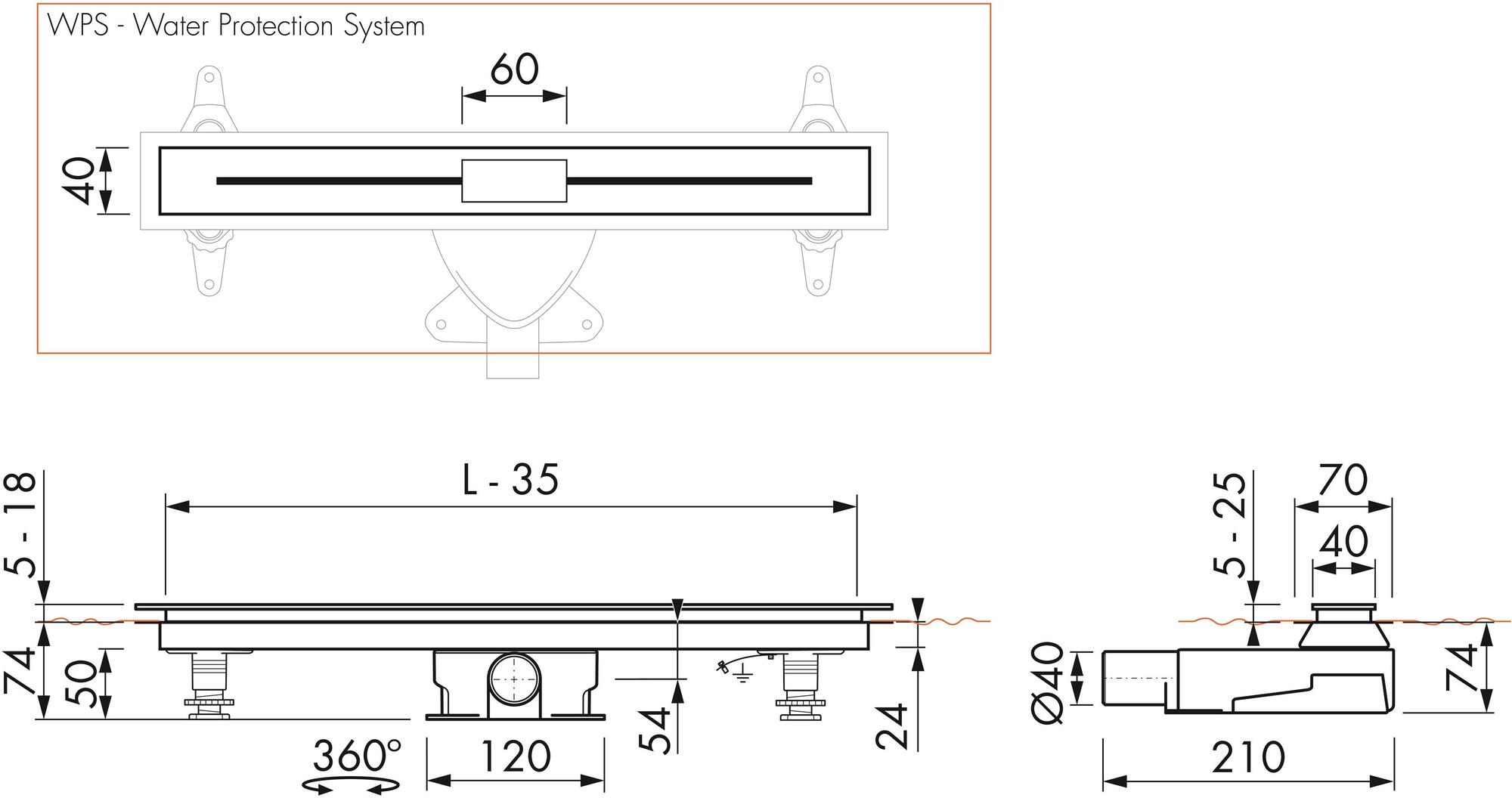 ESS Easy Drain Трап для душа из нержавеющей стали Nano sun-id-1434254 - Вид №2