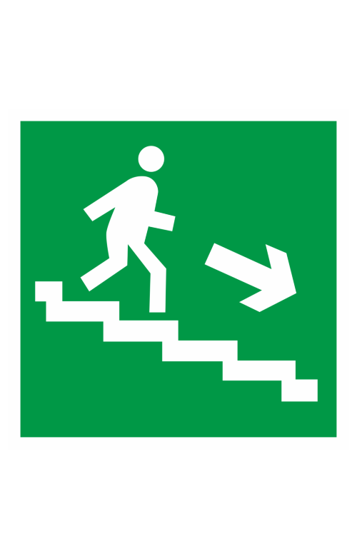 68619 Знак "Направление к эвакуационному выходу по лестнице вниз"  Эвакуационные знаки размер 100 х 100 мм Спецодежда 