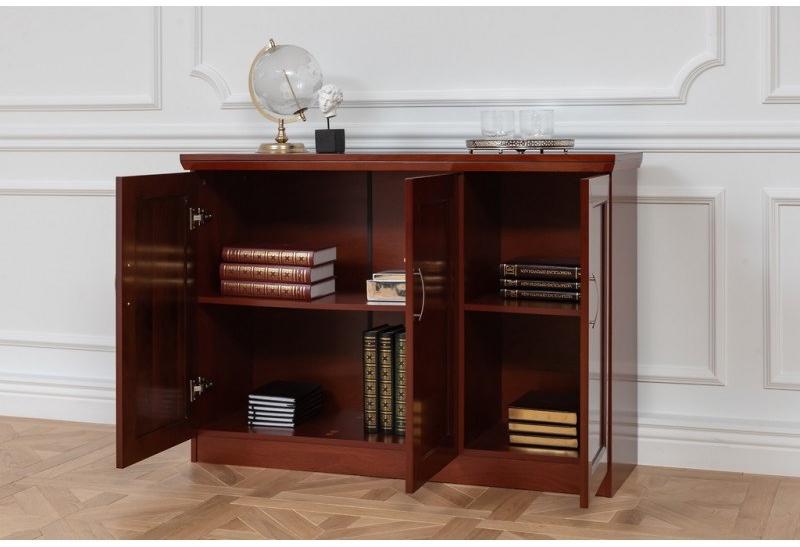 Arrediorg.it® Низкий офисный ящик для хранения из древесного волокна с распашными дверцами Prestige E828-3b - Вид №1