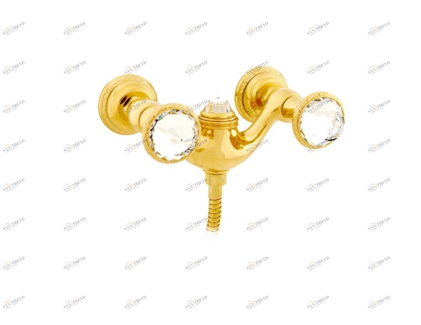 041219.S00.00 Смеситель для душа с кристаллами сваровски Золото 24К Mestre Austral