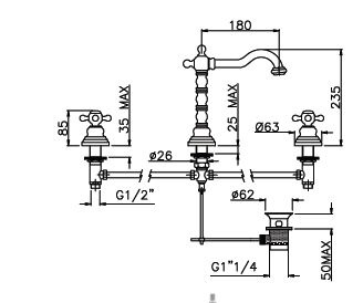 1210012C0cr Смеситель Gattoni Vivaldi Santreyd - Вид №1