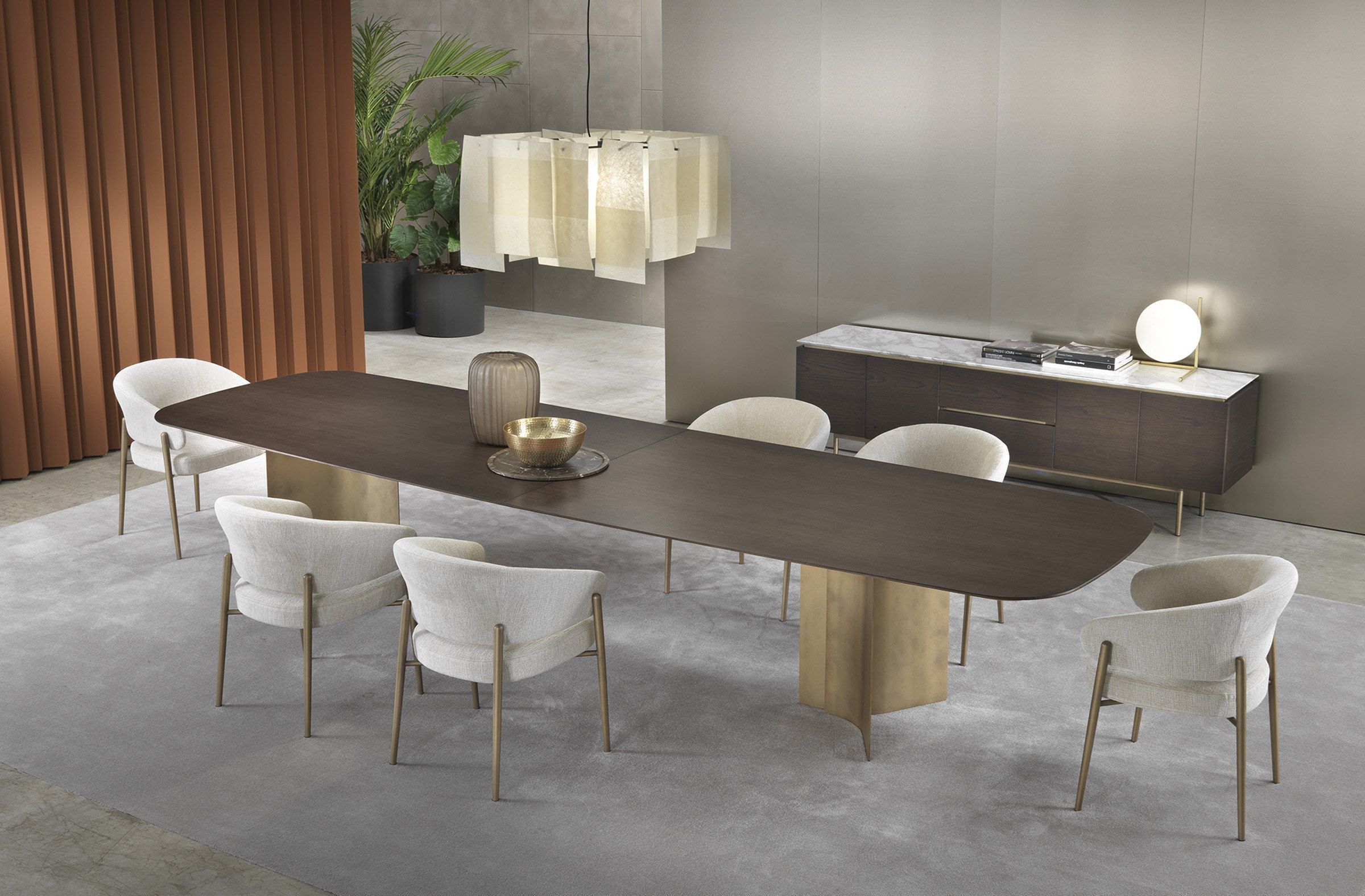 Овальный стол с мраморным верхом и изогнутым металлическим основанием Marelli Wave ARCH-00138111 - Вид №30