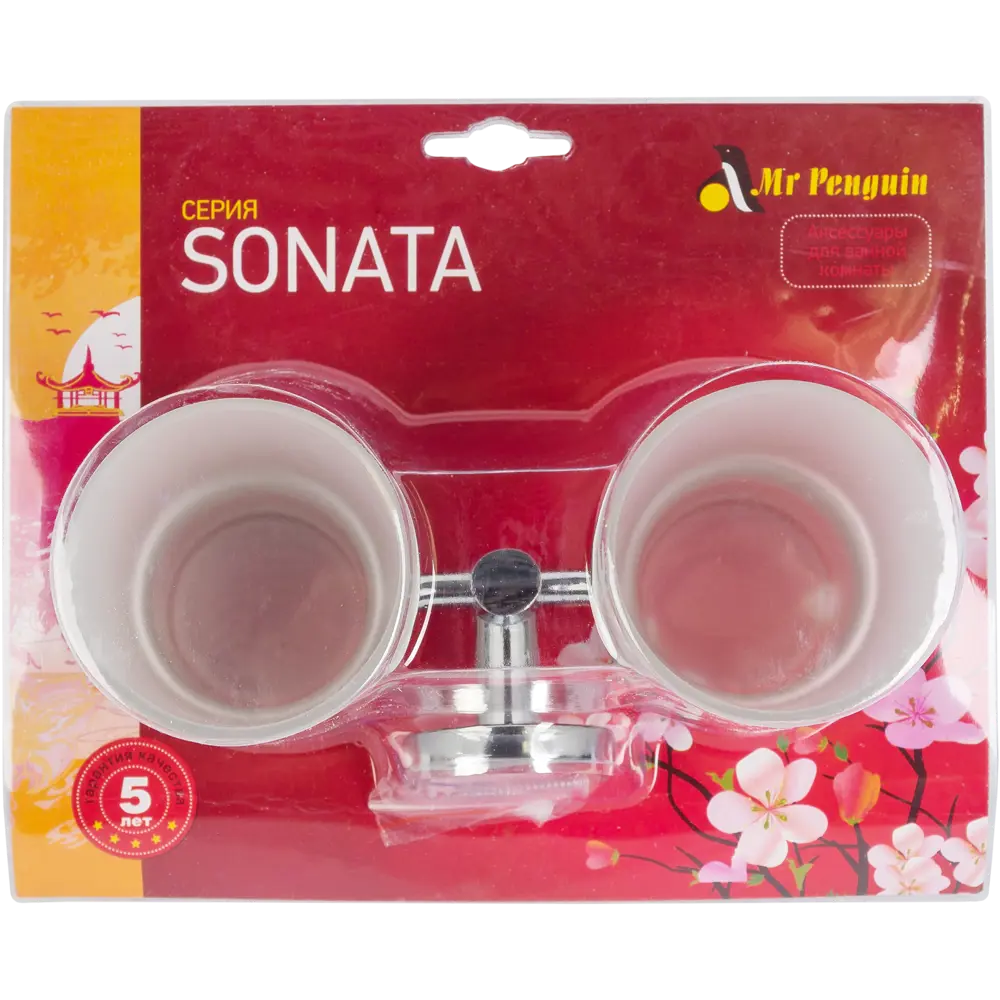 Двойной подстаканник MR PENGUIN Sonata для зубных щеток, хром 14254116 STLM-0004640 - Вид №3