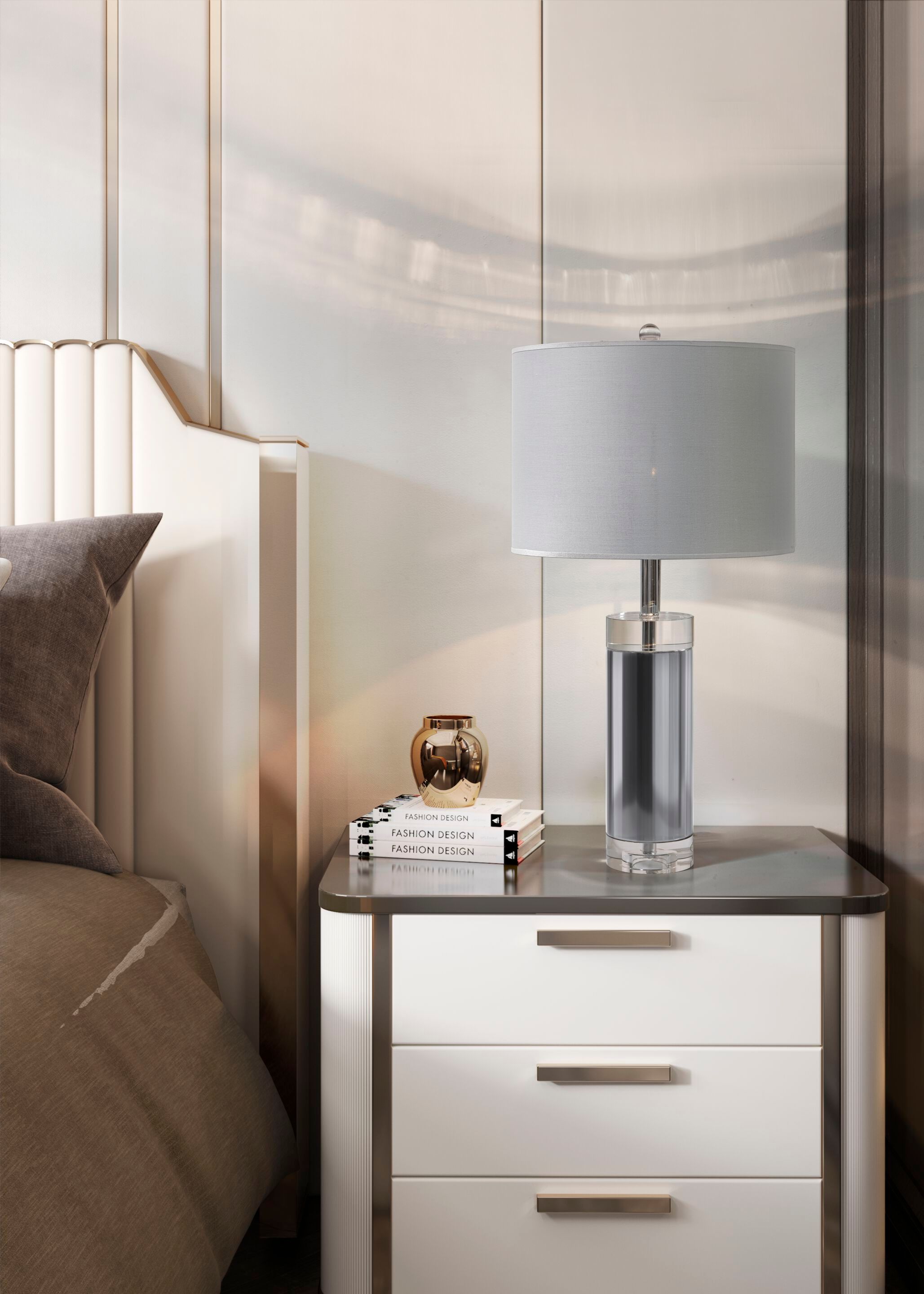 Настольная лампа из нержавеющей стали и хрусталя K-Lighting Metanira ARCH-00010874 - Вид №3