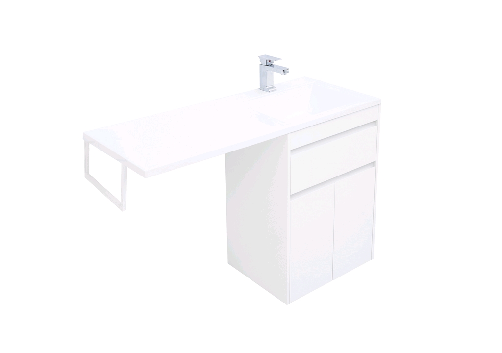 Тумба с раковиной Aquanet Токио 120 R белый (напольная, 1 ящик, 2 дверцы) 0023774500235500 - Вид №11