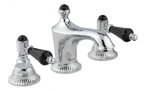 98033LCSWNECR Смеситель The One для раковины на 3 отверстия. Черные кристаллы Swarovski, цвет хром EMMEVI