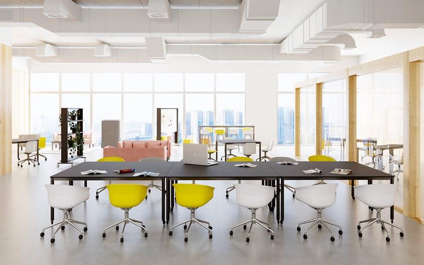 Grado Design Прямоугольный стол со стальными колесами и столешницей из МДФ Pipe Pip-tb-01 - Вид №3